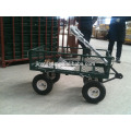 Garden Mesh Cart Heavy Duty Steel Metal Yard Farm Firewood Beach Landscaping Garden Wagon Cart